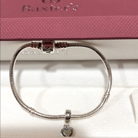 Pandora Silver Bracelet with Double Heart Charm